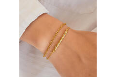  Tide Echo - Bracelets à maillons - Argent / GP 14 carats - Zircone - 18,5cm